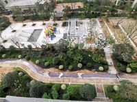 华鸿•公园天下9月工程进度：室外工程铺装已完成50%