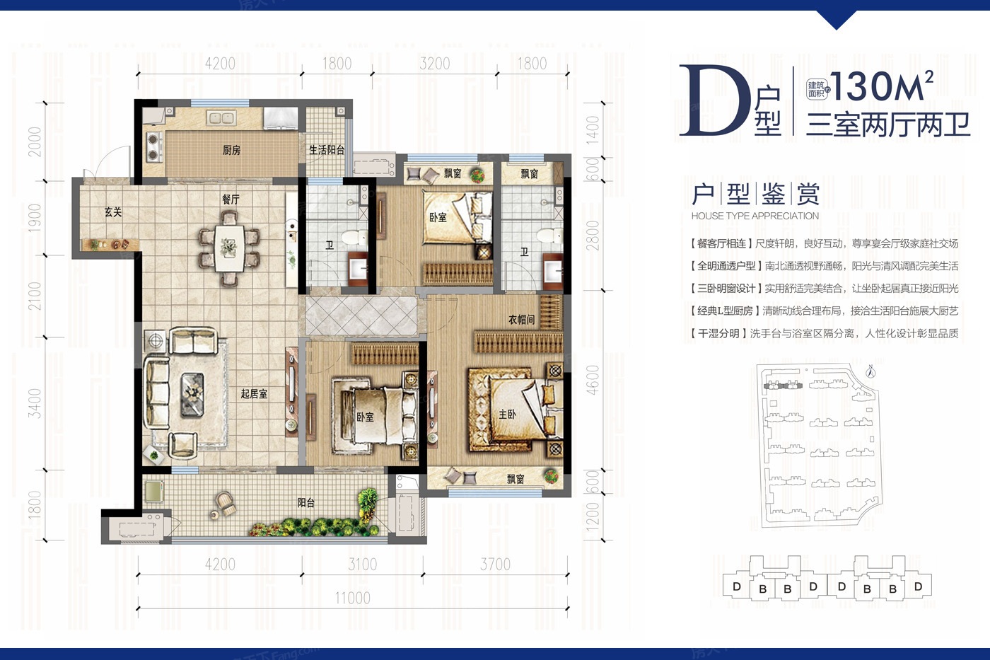 吾悅廣場131平3室2廳毛坯 中間樓層 性價比高