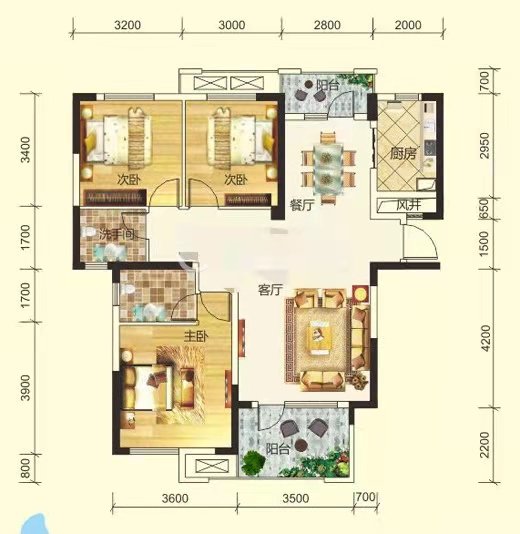 满庭春毛坯三房入住率高绿化高采光好看房方便