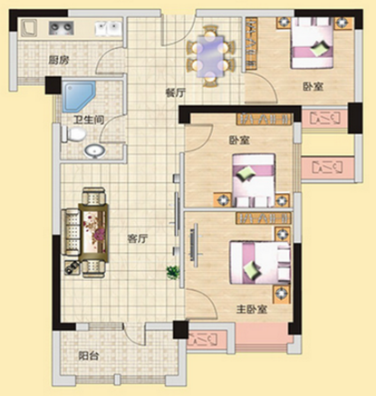 和合国际精装小三房全屋中央空调户型通透楼层采光效果好证件满两年先到先得