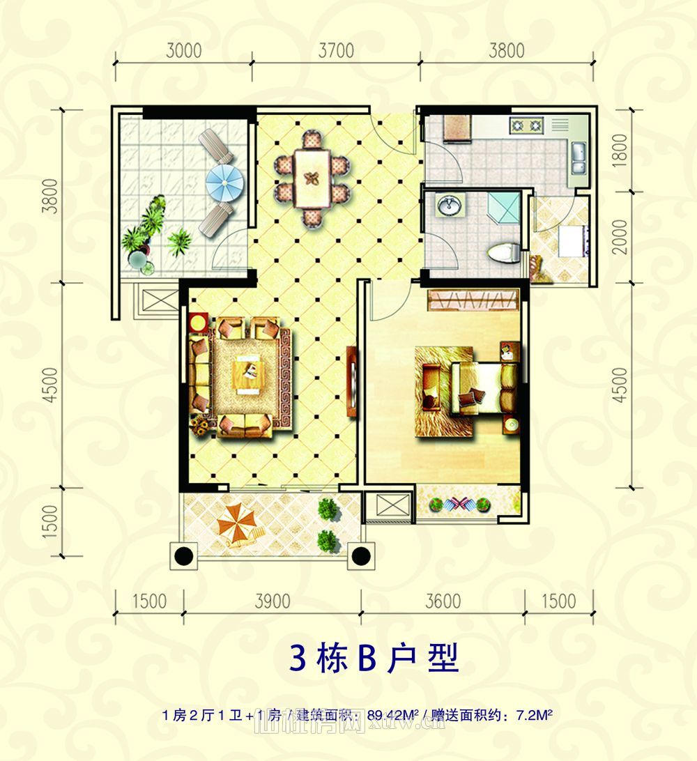 都市高尔夫毛坯三房视野开阔采光 价格非常得便宜