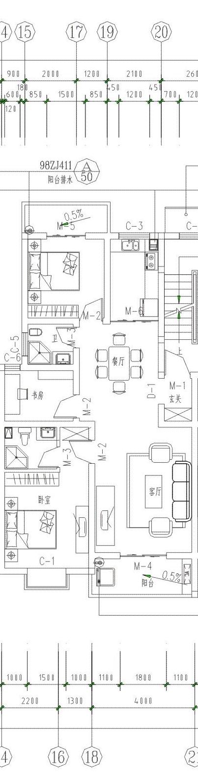 仙桃城区临江雅苑 3室2厅2卫 104㎡