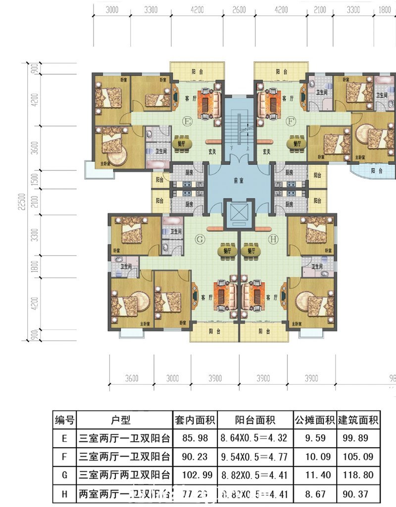 1號樓、2號樓EFGH