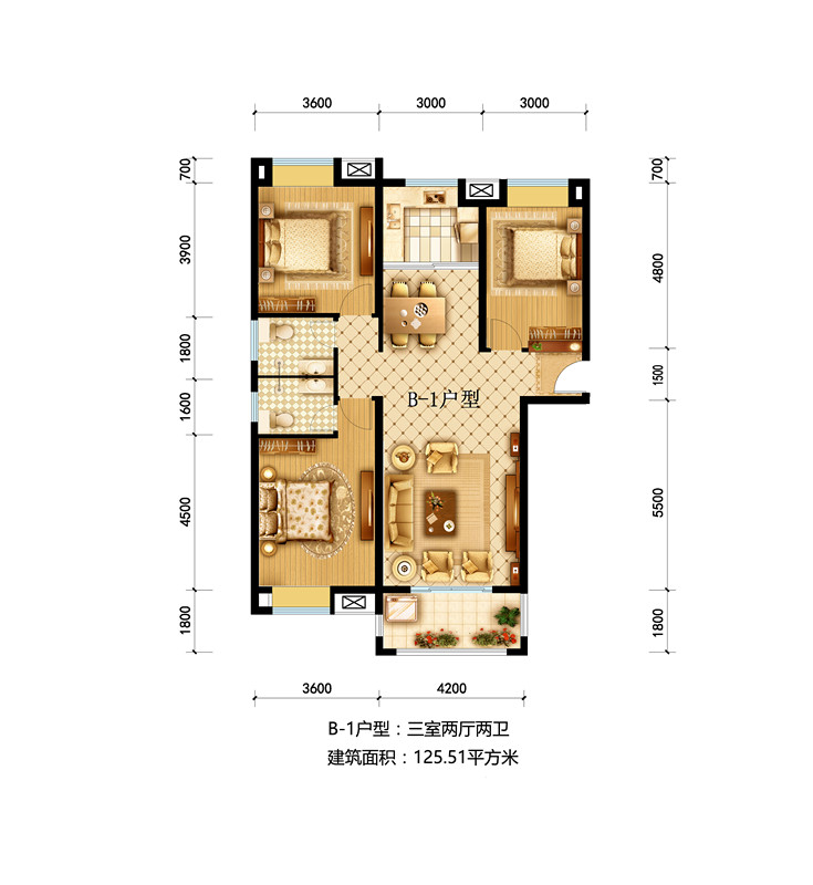 云梦盛世豪庭二期户型图-5#9#楼b-1户型,盛世豪庭二期