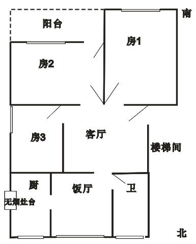 園北路中段一套三94平米房改房舊房改造規(guī)劃區(qū)可自建樓頂菜花園 房