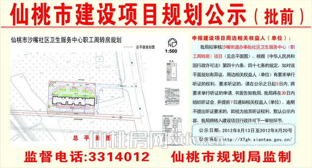 仙桃市沙嘴社区卫生服务中心职工周转房规划