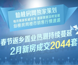 春节返乡置业热潮持续蔓延 2月新房成交2044套