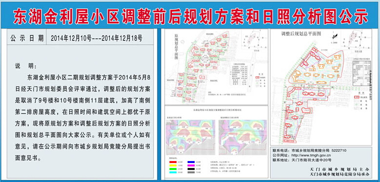 东湖金利屋小区调整前后规划方案