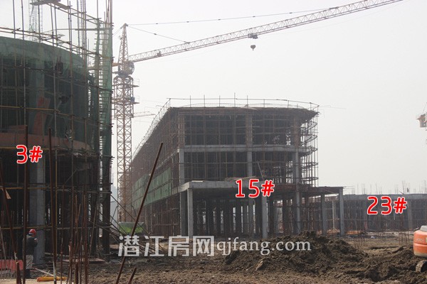 中国潜江生态龙虾城3月进度：3#已建至三层