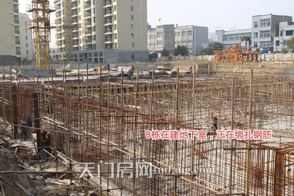 冠南匯僑城金桂園B棟在建地下室，正在綁扎鋼筋