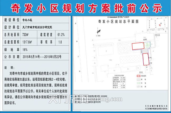 奇發(fā)小區(qū)規(guī)劃方案批前公示