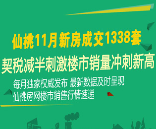 仙桃11月新房成交1338套 契税减半刺激楼市销量冲刺新高