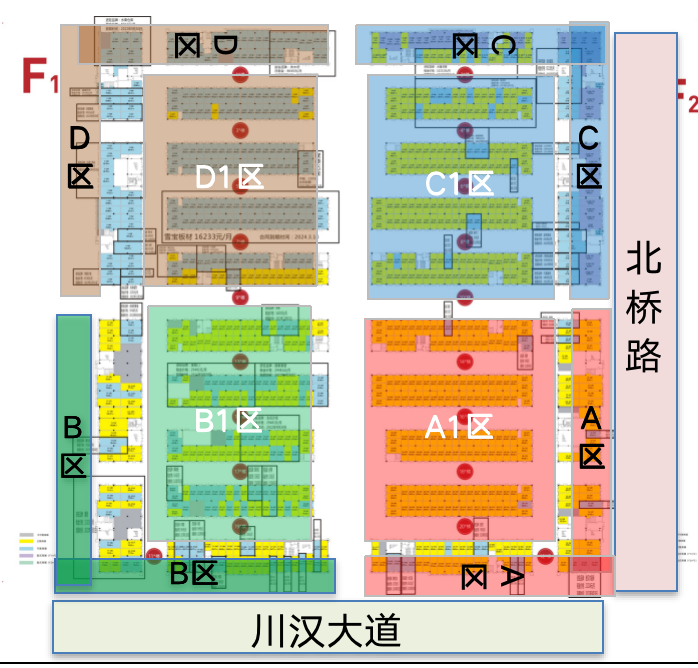 欧亚达汉川商贸城市场分布详情