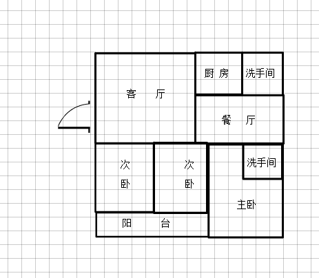 城西天轮小区大三房光线充足户型大气侠好大的阳台